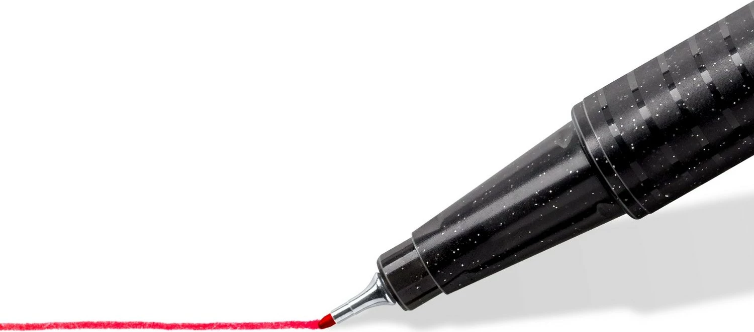 Set fineliner STAEDTLER 334 C6, 6 ngjyra, trekëndësh, plastikë e ricikluar