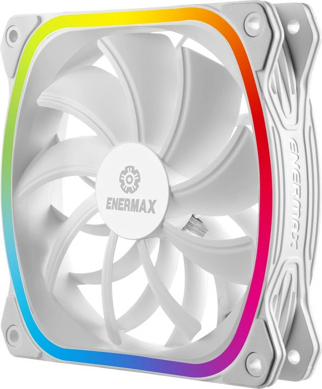 Ventilator kasë Enermax SquA RGB UCSQARGB12P-W-BP3, 120mm, 3 copë, i bardhë, RGB
