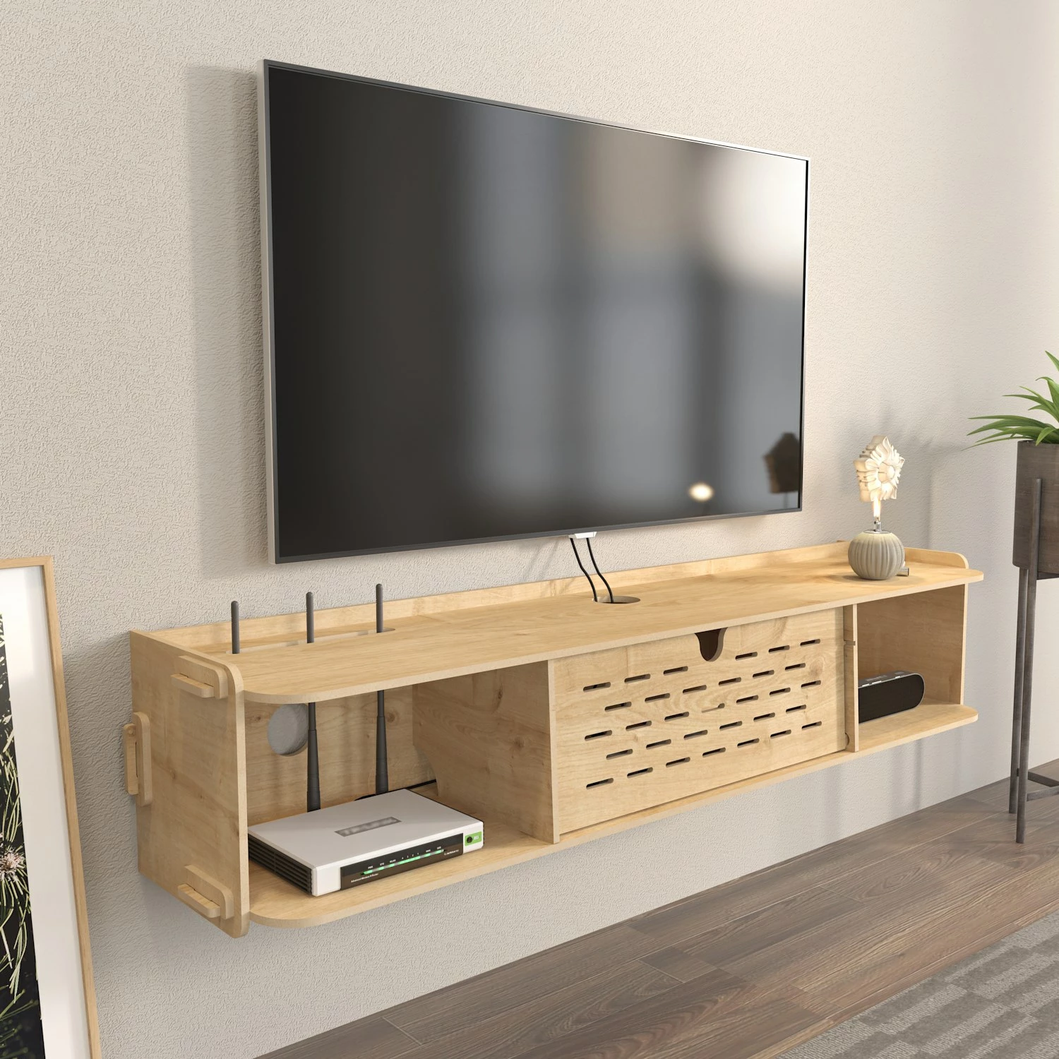 Komodë për TV, Hanah Home, Sima, ngjyrë lisi
