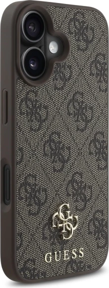 Mbështjellës Guess 4G Small Classic MagSafe për iPhone 16, Kafe