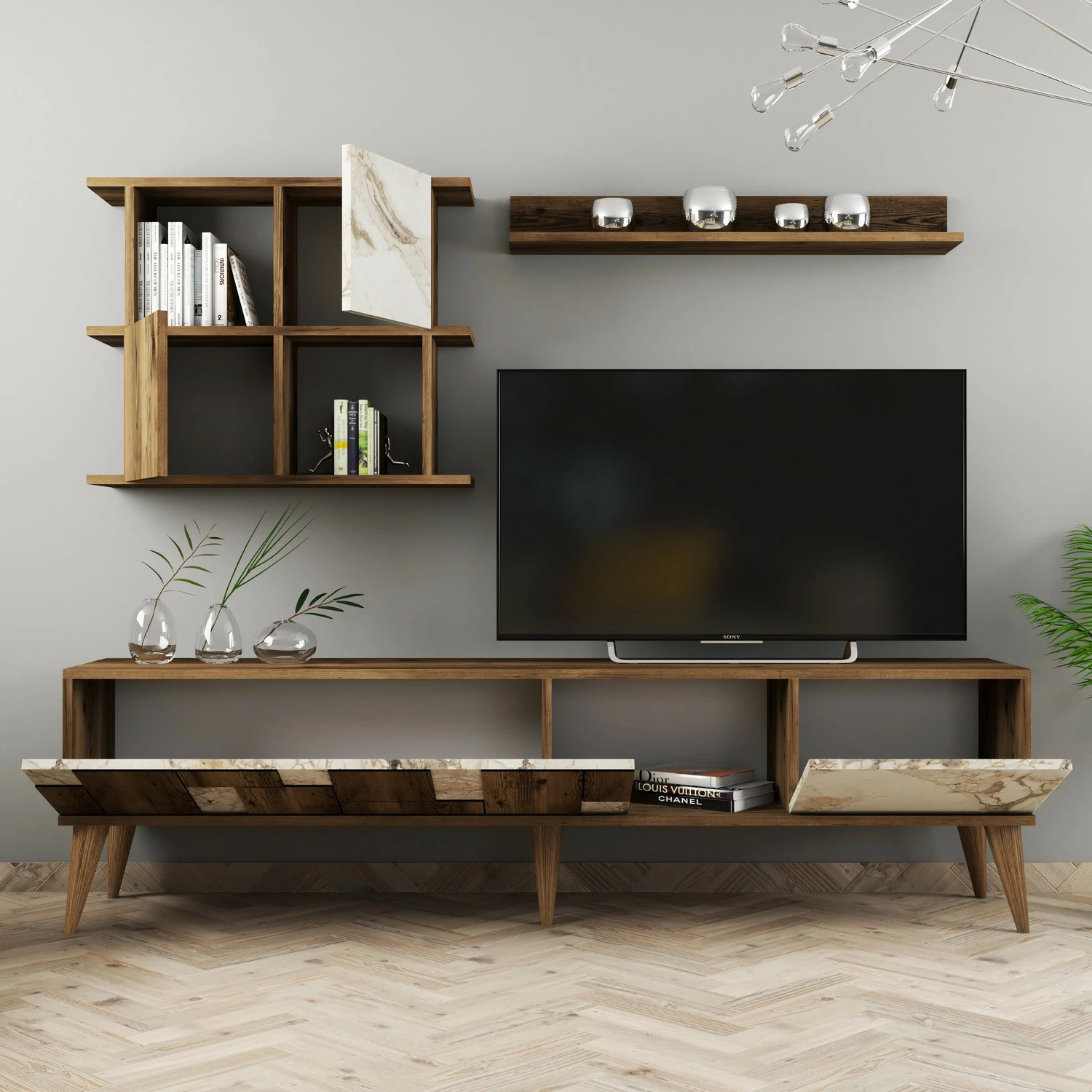 Kënd TV Hanah Home, Madrid, bardhë dhe arre