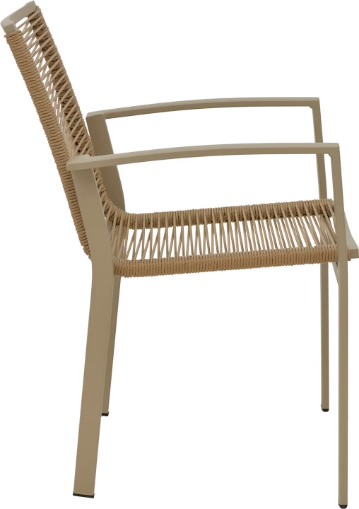 Karrige me krahë Jonian, e grumbullueshme, alumin-textilene, ngjyrë natyrale, 57x63x83cm