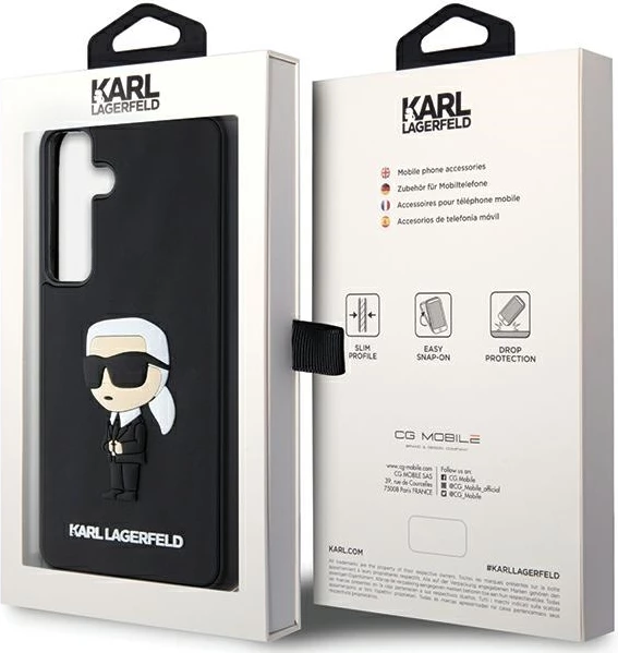 Mbështjellës Karl Lagerfeld 3D Rubber Ikonik për Samsung Galaxy S24, i zi