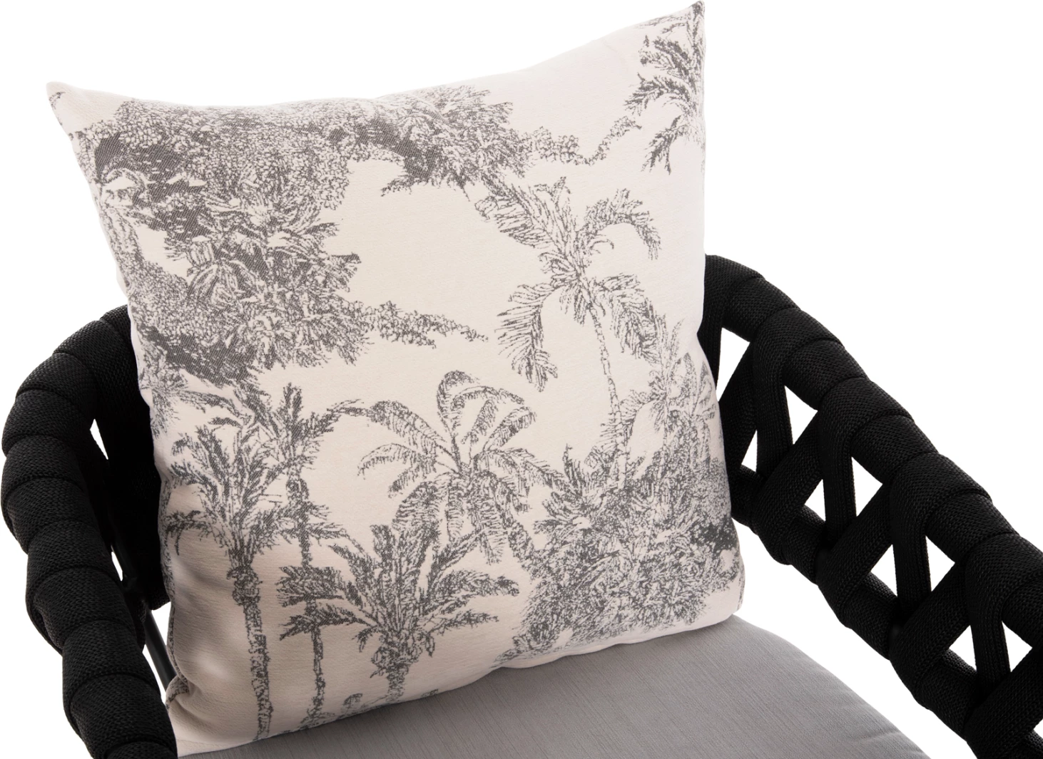 Karrige për bar alumini CAMDEN FH6142.01, ngjyrë antracit, me jastëk mbrapa ecru me dizajn print, 56x60x108H cm