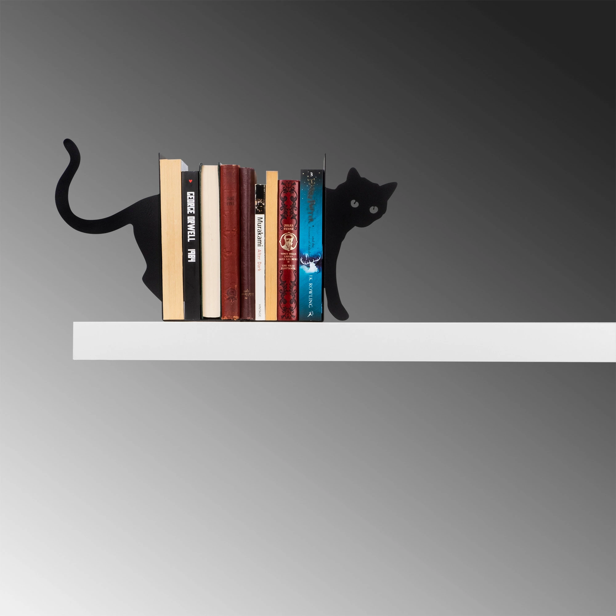 Mbajtës librash metalik Aberto Design, i zi, 35x14x22cm