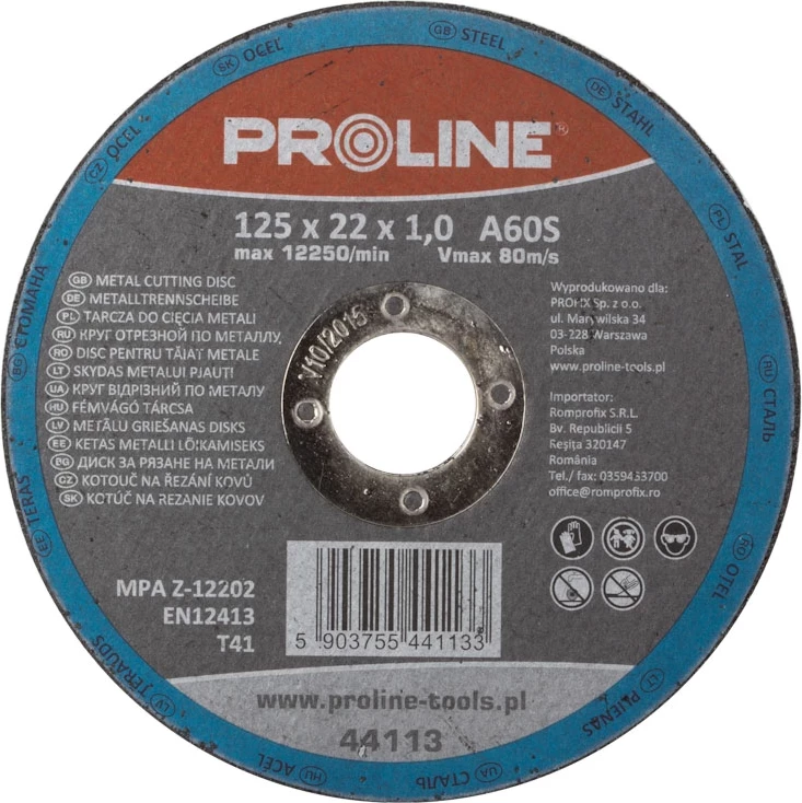 Disk prerës për metal Proline 44112, 125x6.0mm