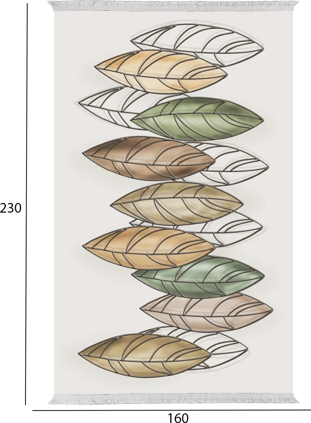 Tepih për dhomë ndeje me franja, Josiane FH7675.36, 160x230