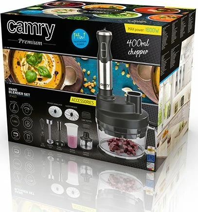 Blender Camry CR 4623 1600W, set multifunksional 2.0L + 600ml, zi/argjend