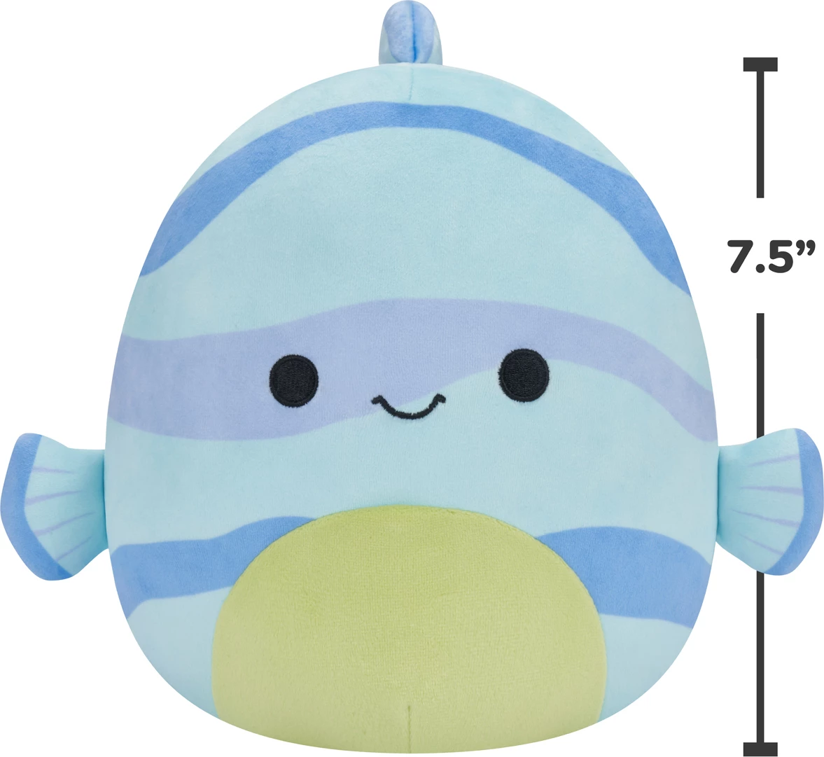 Original Squishmallows 7.5' Soft Toy - Leland the Blue Striped Fish