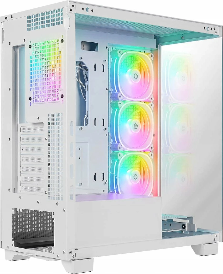 Kasë Rampage Hydra V1 ARGB Midi Tower ATX/mATX/ITX, USB-C, 4 ventilatorë + hub, e bardhë