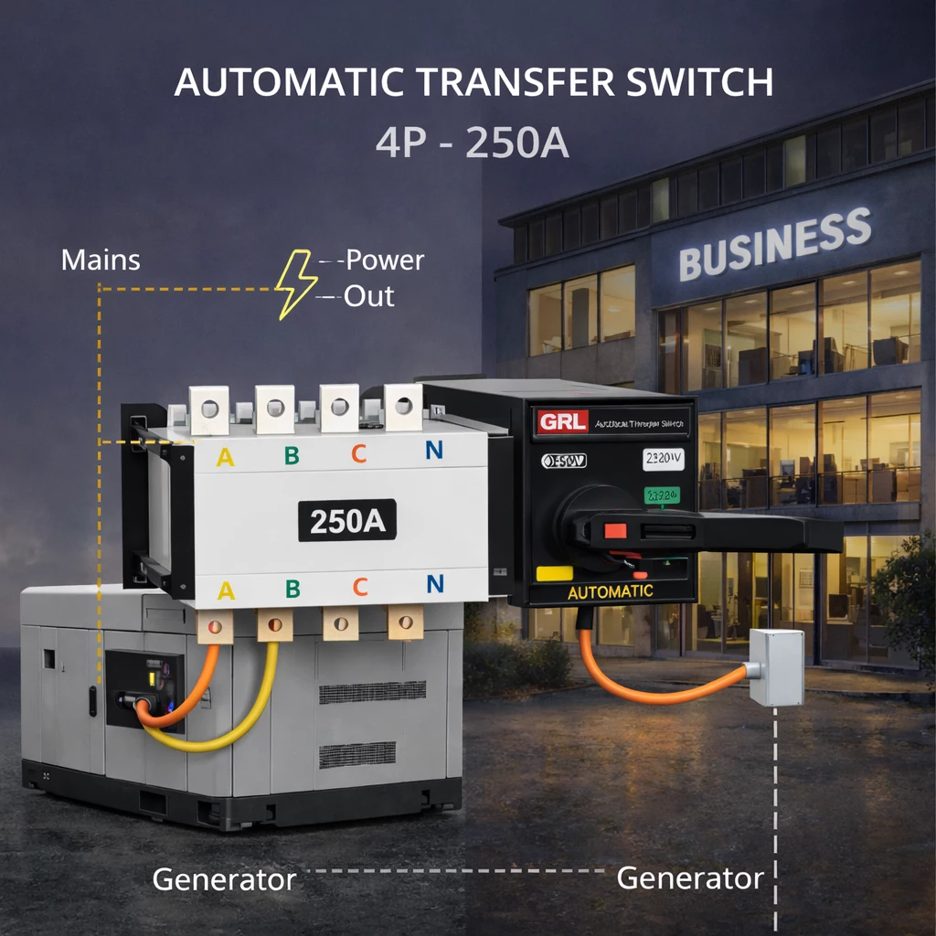 ATS ndërprerës automatik 4P 250A HGLD-250A/4