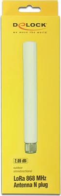 Antenë DeLOCK 89637, 868 MHz, N-Type Male, 2.09 dBi, Omni-directional, e bardhë