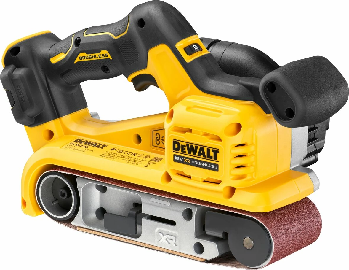 Lëmues me shirit Dewalt DCW220N 18V XR 75 x 533 mm, verdhë/zi