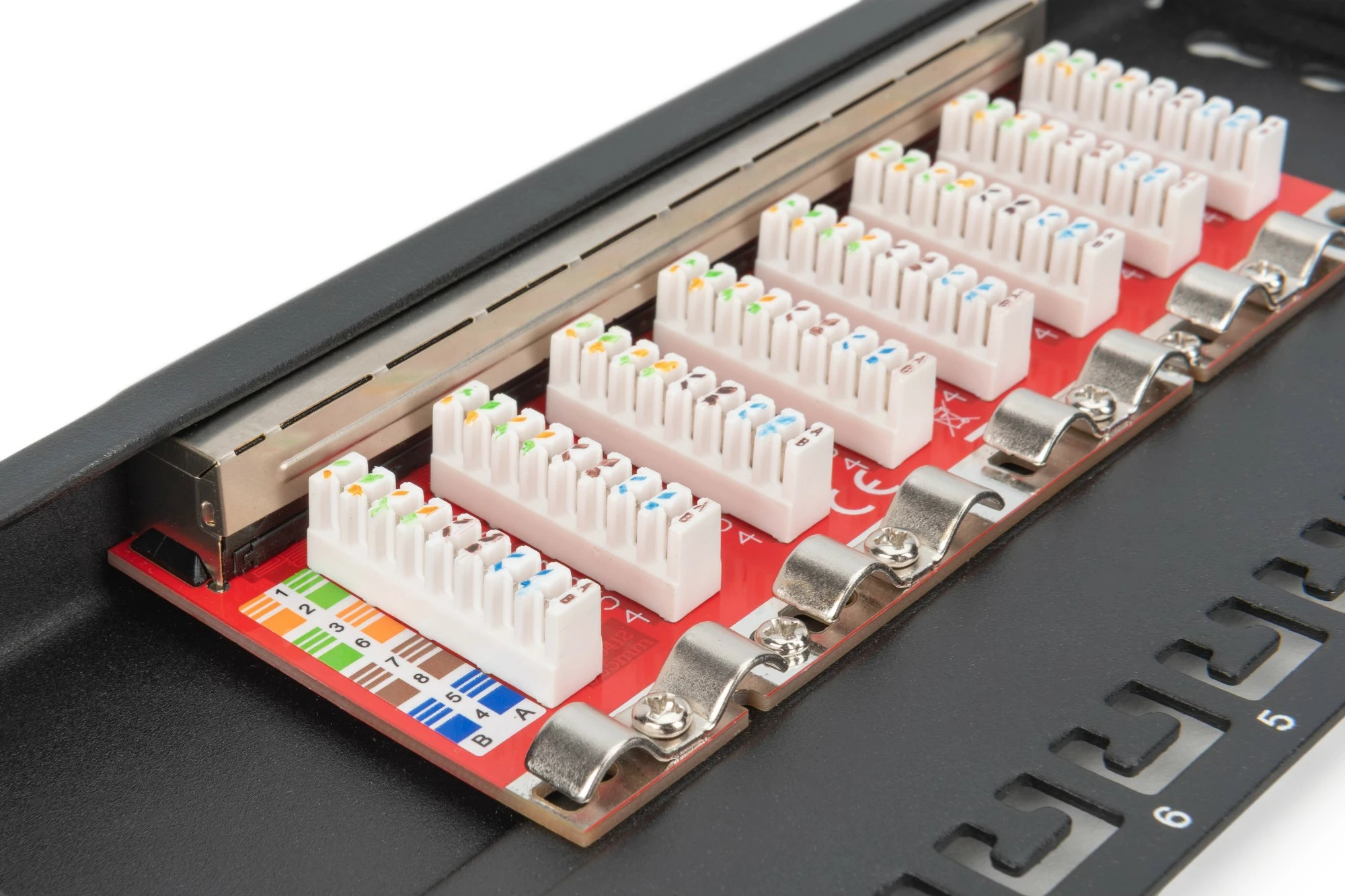Patch panel Digitus Cat6a 8-portë, rackmount, i zi