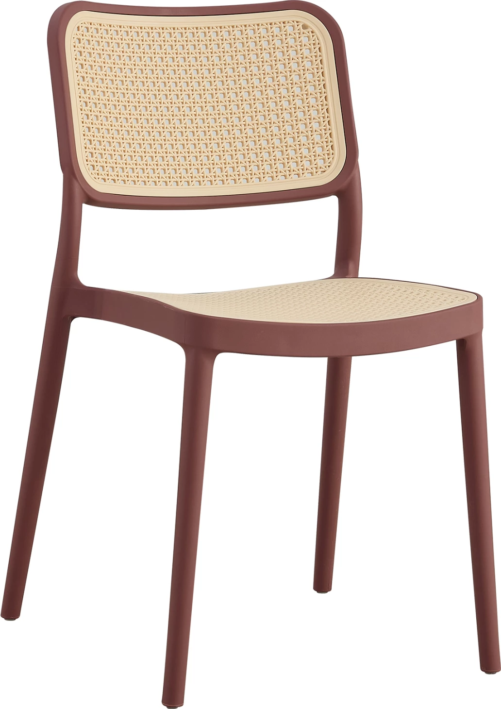 Karrige polipropileni MEKO FH5934.05, ngjyrë maroon dhe bezhë, 41x49x102H cm