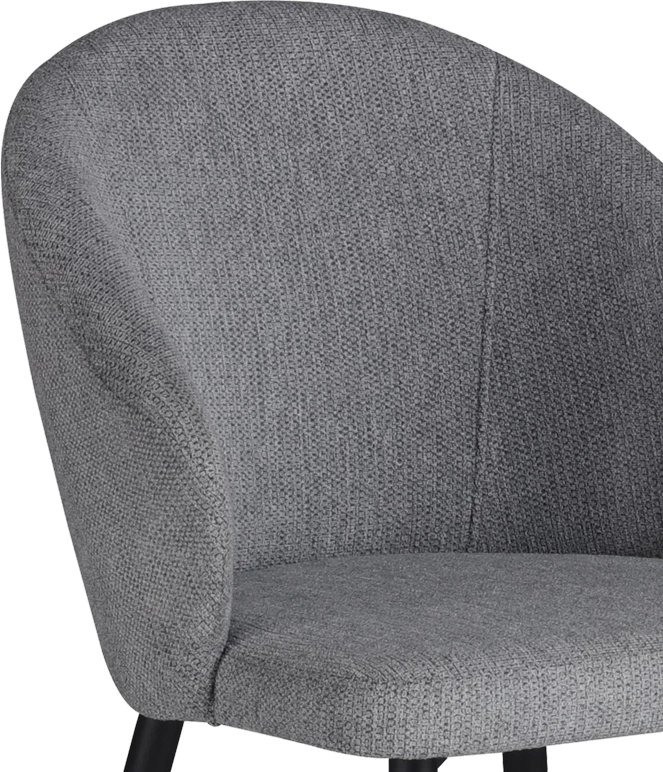 Fotel Patya, material gri i çelët, këmbë metalike të zeza, 56x61x82cm