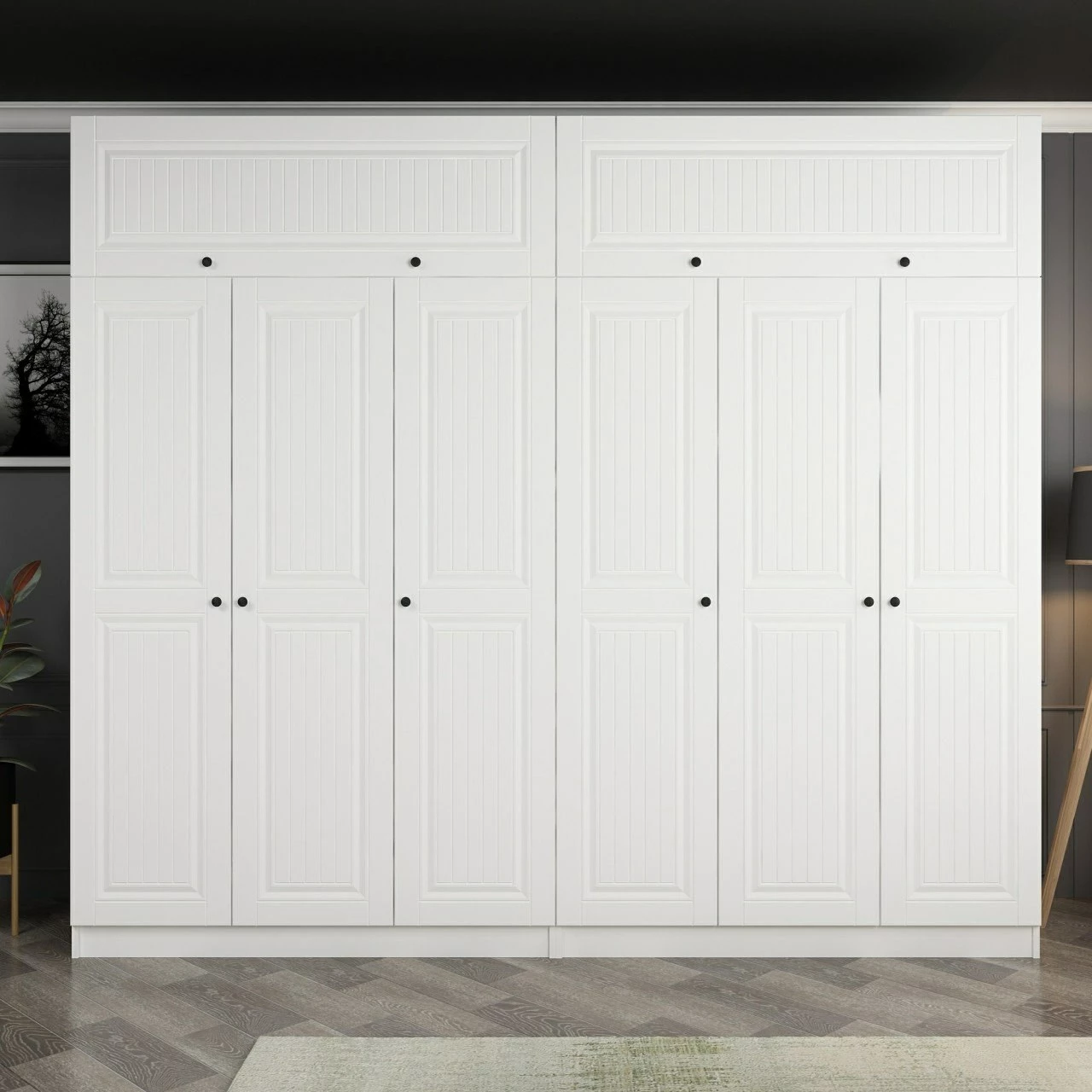 Dollap Skye Decor, i bardhë, 270x235x52 cm, 10 pjesë