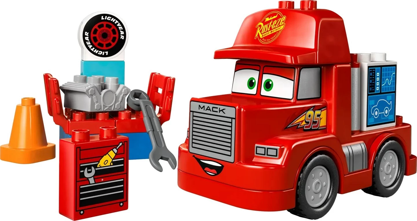 Set LEGO DUPLO Mack te Gara, 14 pjesë, Kuq