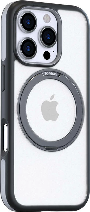 Mbështjellës Torras Ostand R Fusion për iPhone 16 Pro, i zi