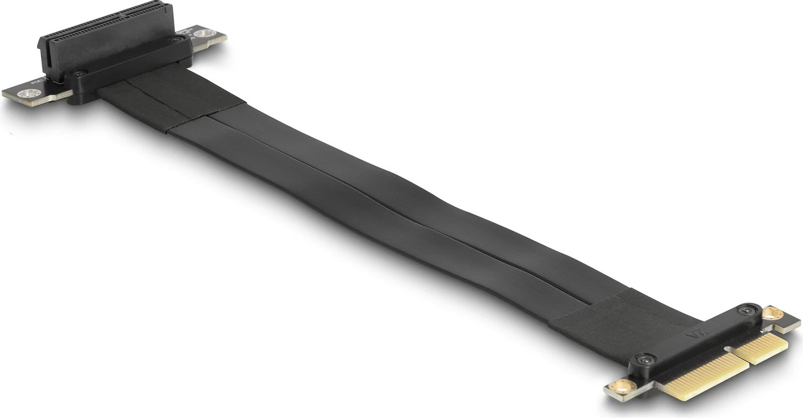 Riser kartelë PCIe DeLOCK PCI Express x4, kabëll 30 cm, kënd 90°, e zezë