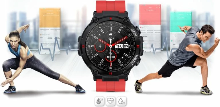Smartwatch Gravity për meshkuj, e zezë