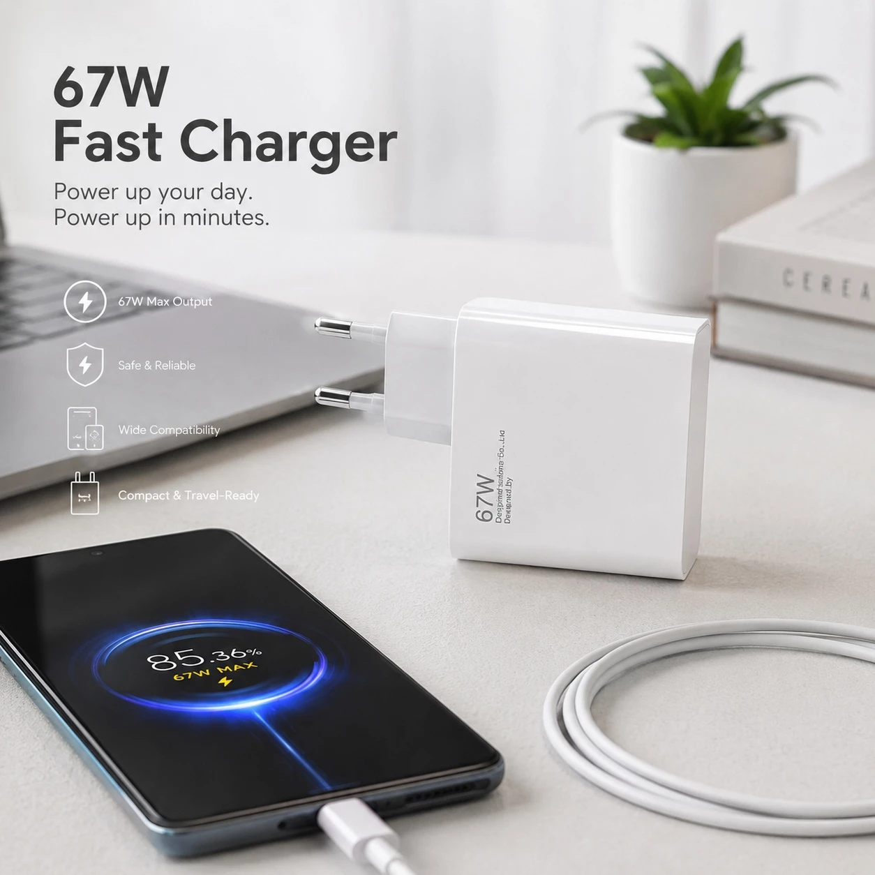 Karikues i Shpejtë 67W me EU Plug