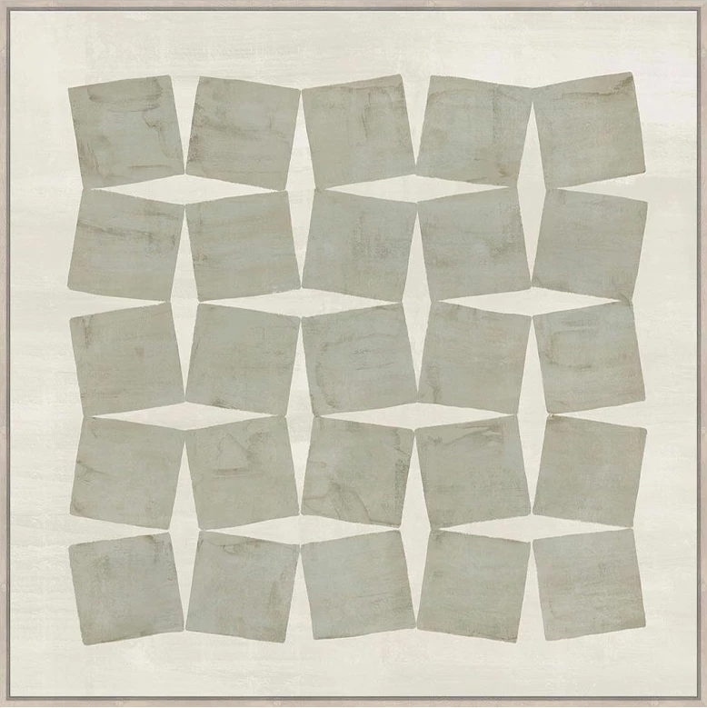 Pikturë dekorative me kornizë, model i lidhur, kanavacë, bezhë-gri, dru natyral, 80x80x4cm