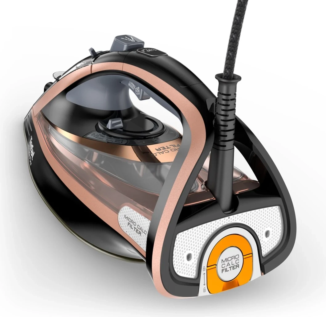 Hekur për hekurosje Tefal Ultimate Pure FV9845, 3200W, i zi/bakër