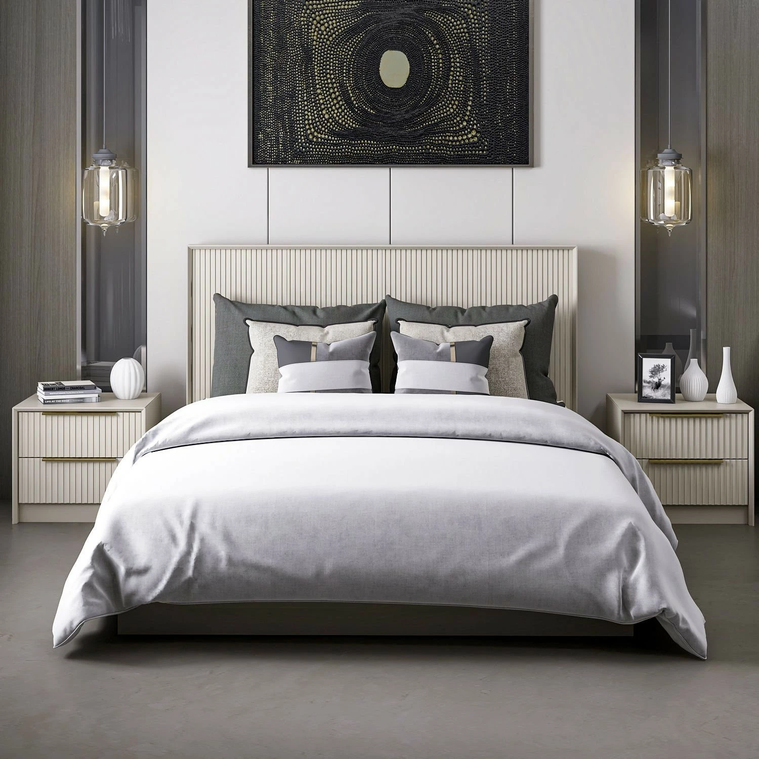 Baze dhe shtrat dopio me taban, Skye Decor, Kale 160x200, ngjyrë guri