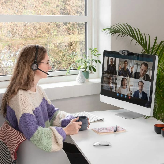 Kufje wireless Sandberg Wireless Office Headset Pro+ 126-18, Bluetooth 5.2, over-ear me mikrofon, stacion karikimi, të zeza, set 3 copë