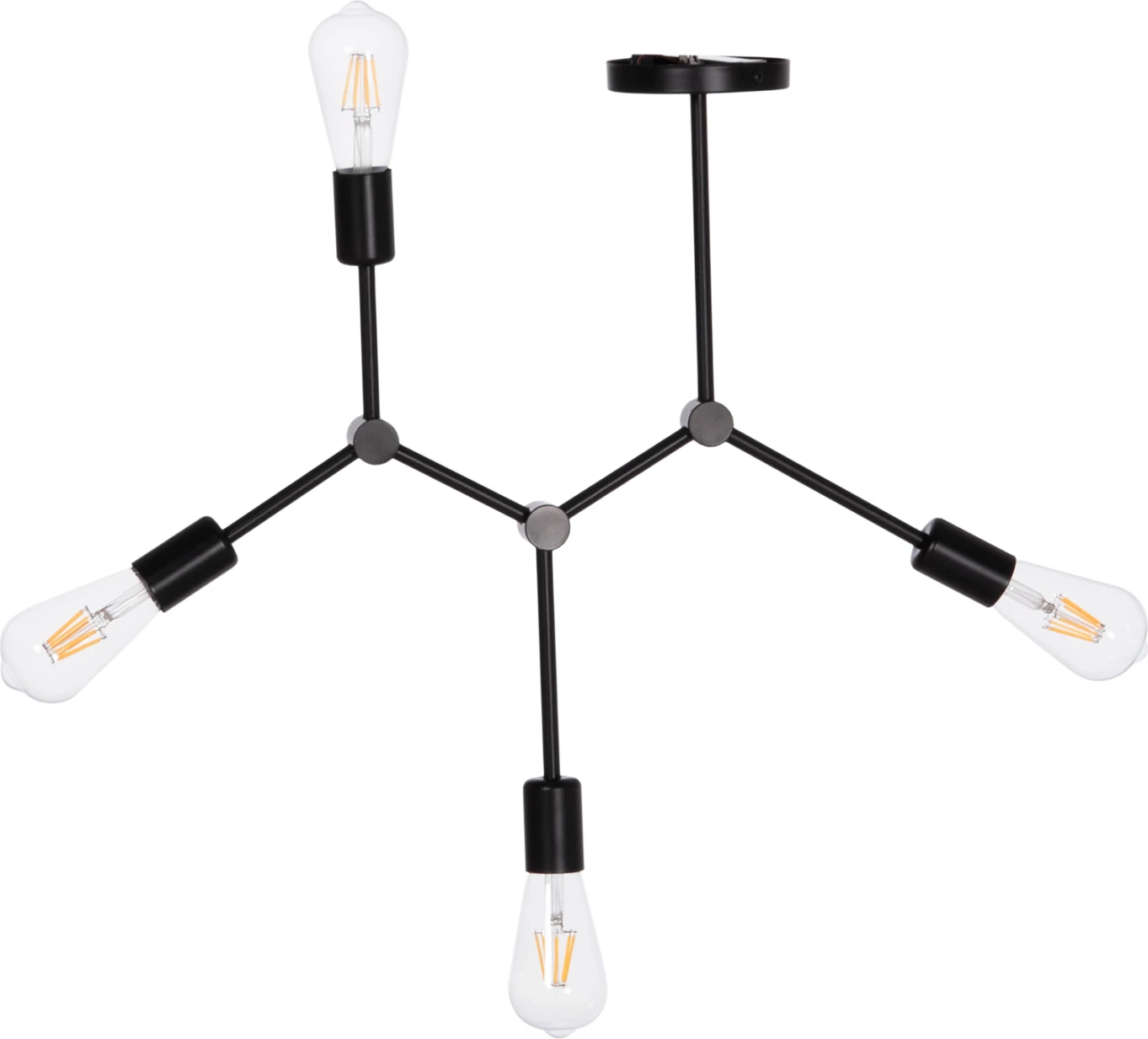 Llambë tavani varëse LIGHTY, 4 drita, metal i zi, FH7405.11, 57x5x52cm