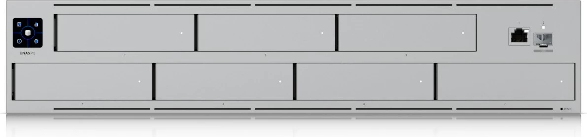 NAS Ubiquiti UNAS-Pro, 7x HDD/SSD, 8GB RAM, 1x GbE, 1x SFP+, rack 2U, hiri