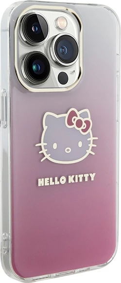 Mbështjellës Hello Kitty IML Gradient Electrop Kitty Head për iPhone 14 Pro Max, rozë