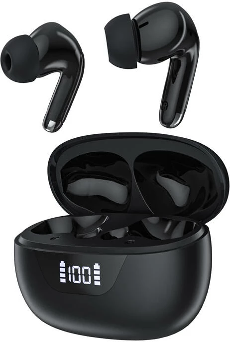 Kufje TWS Choetech BH-T60, me ANC+ENC, Bluetooth 5.3, me kuti karikimi, e zezë