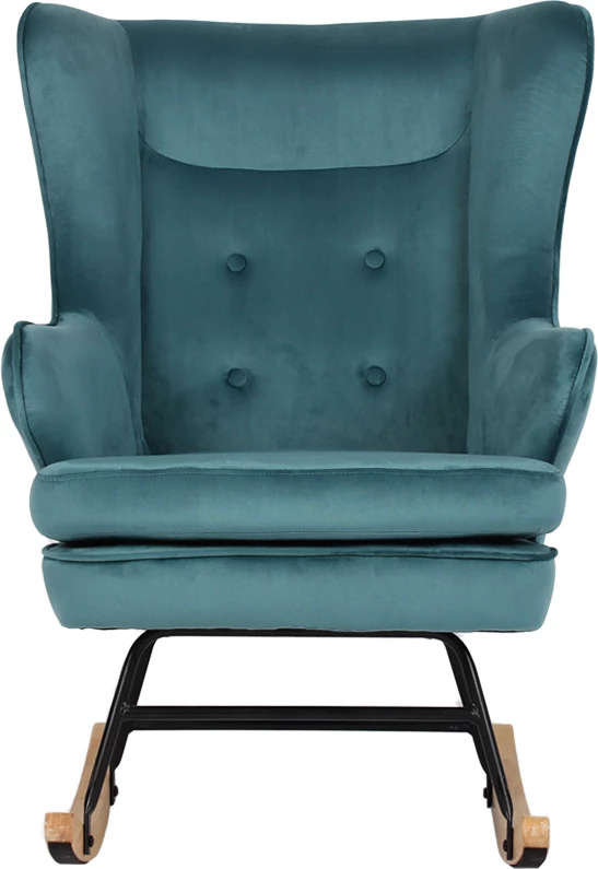 Karrige lëkundëse, kadife smeraldi, 71x86x102 cm