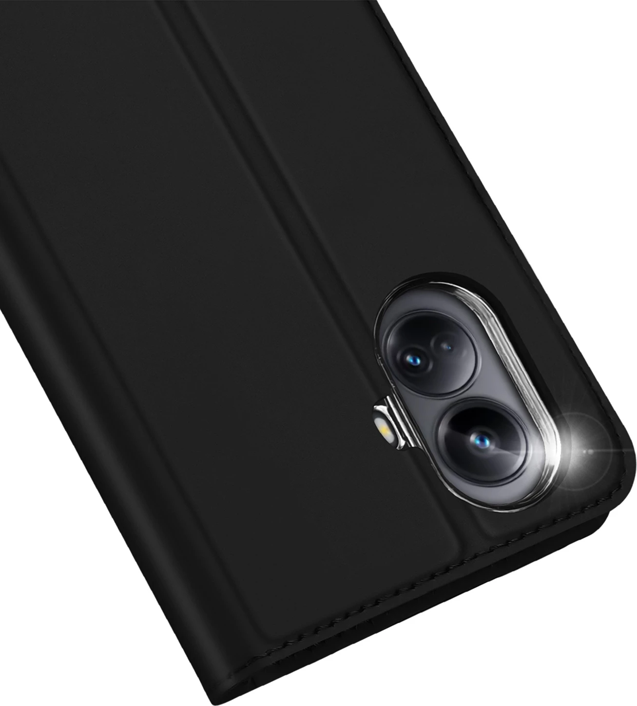 Mbështjellës Dux Ducis Skin Pro për Realme 10 Pro+, me kapak, xhep kartele, funksion stand, e zezë