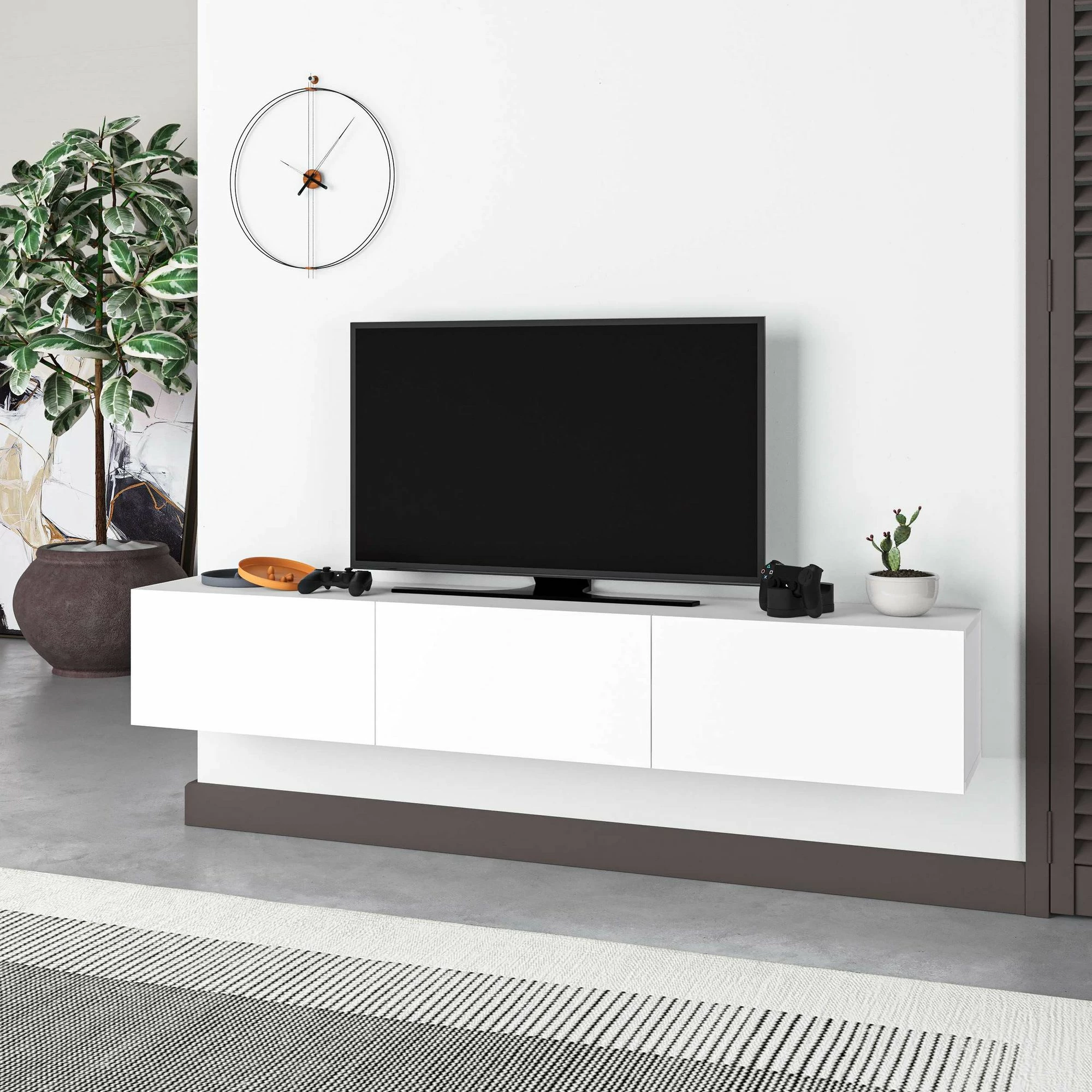 Komodë TV Skye Decor, Francy 180, e bardhë