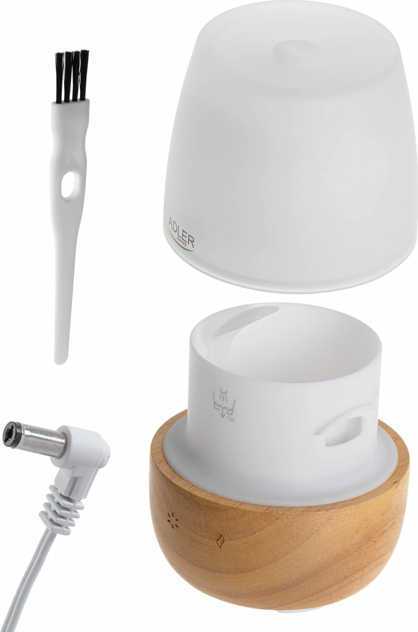 Difuzor aromash ultrasonik Adler AD 7967 3-në-1, 130 ml, 12 W, kafe e çelët, set me brushë pastrimi
