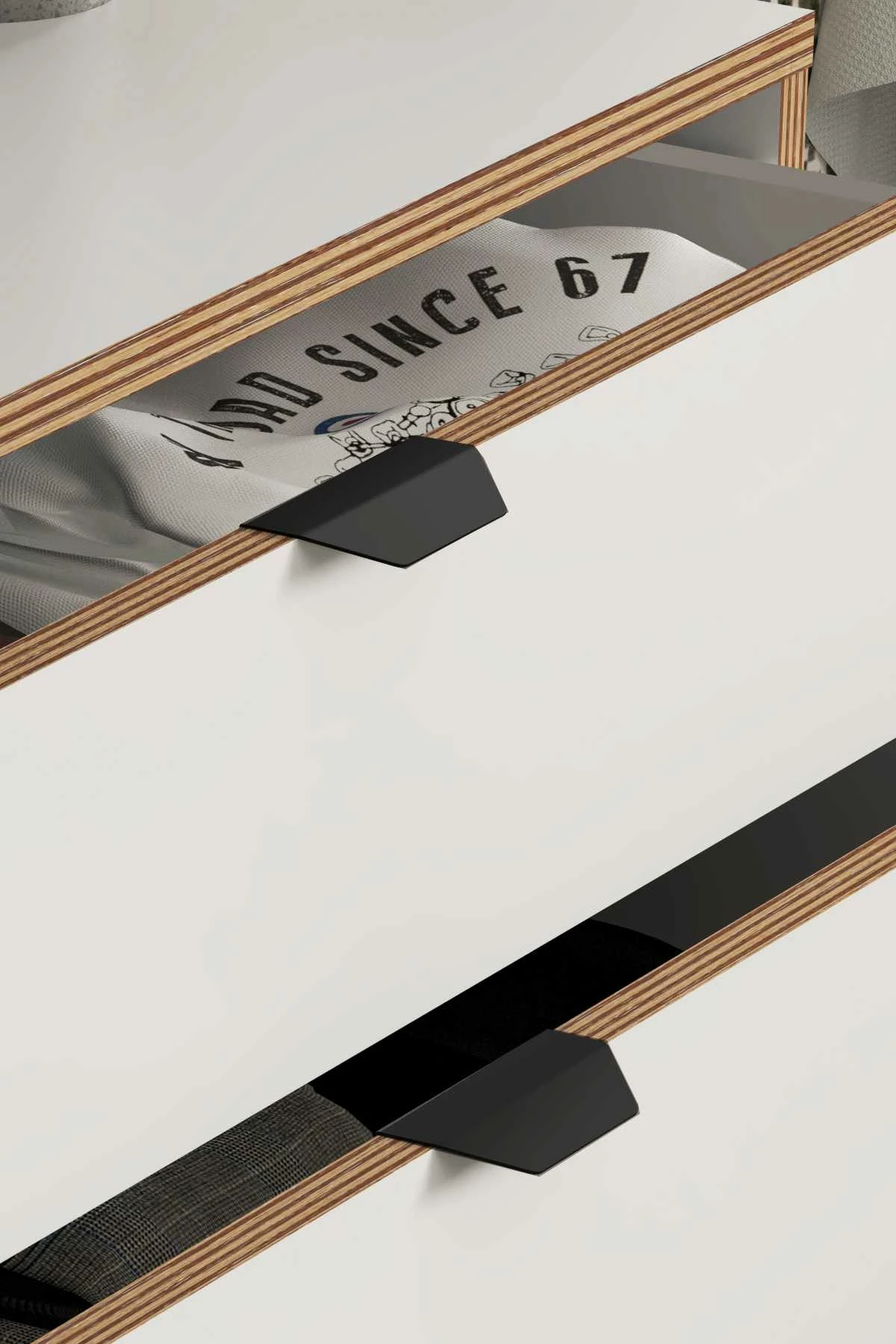 Komodinë natës Skye Decor, Arden, e bardhë