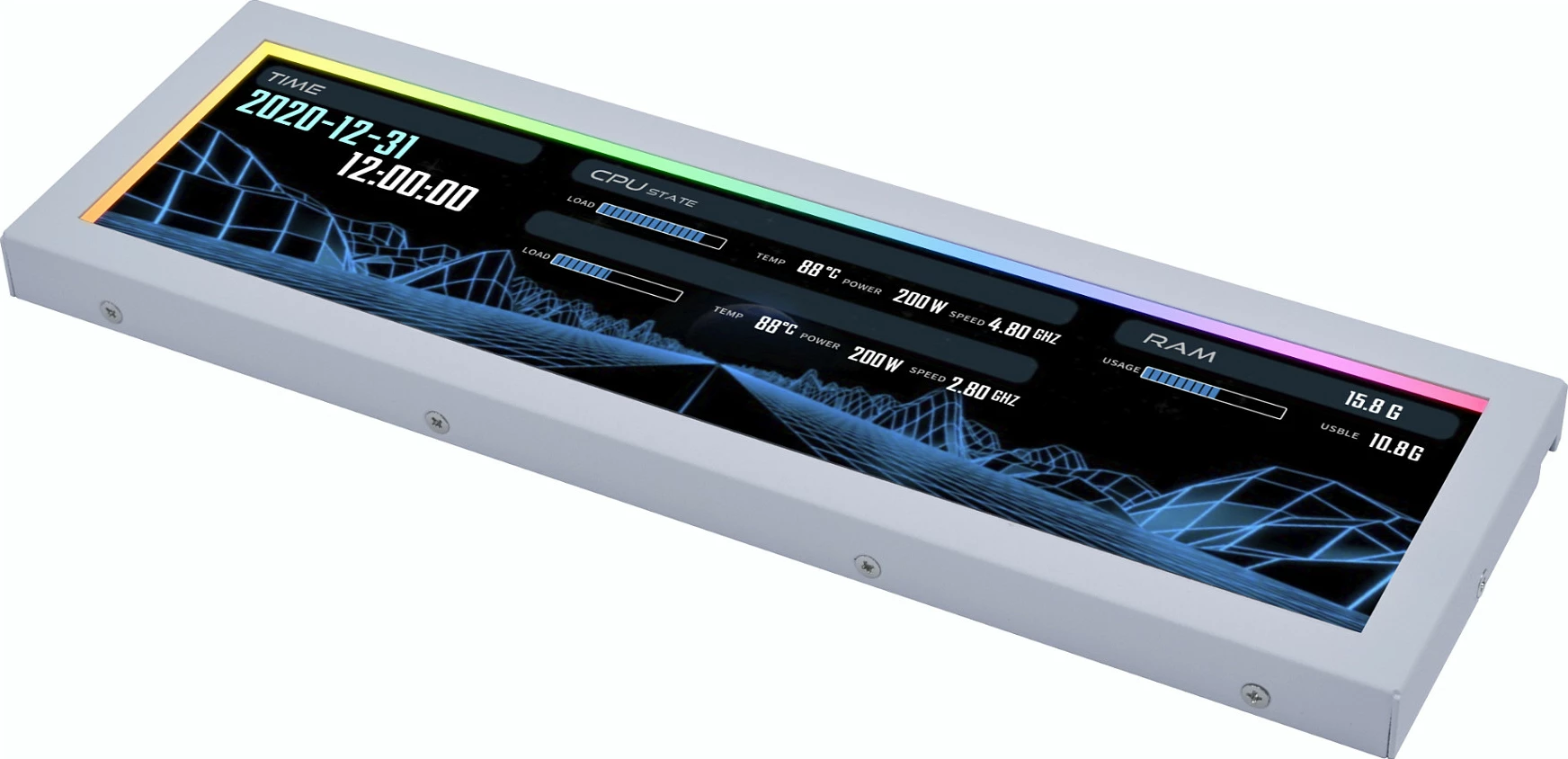 Ekran universal për kasë Lian Li 8.8", 5V, i bardhë