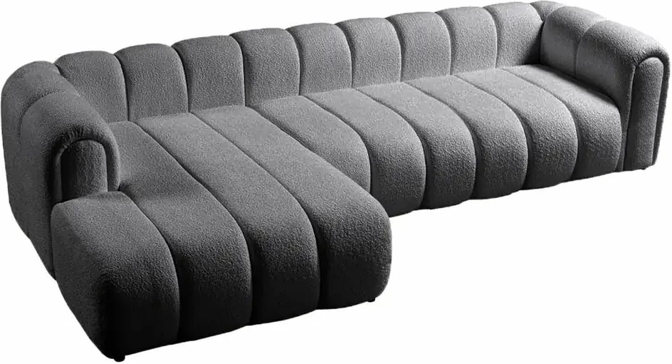 Kënd-sofë Atelier del Sofa, N-Line, kënd majtas, ngjyrë gri e errët