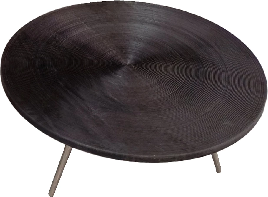 Tavolinë kafeje Zen, ngjyrë e zezë dhe argjend, 91x91x40