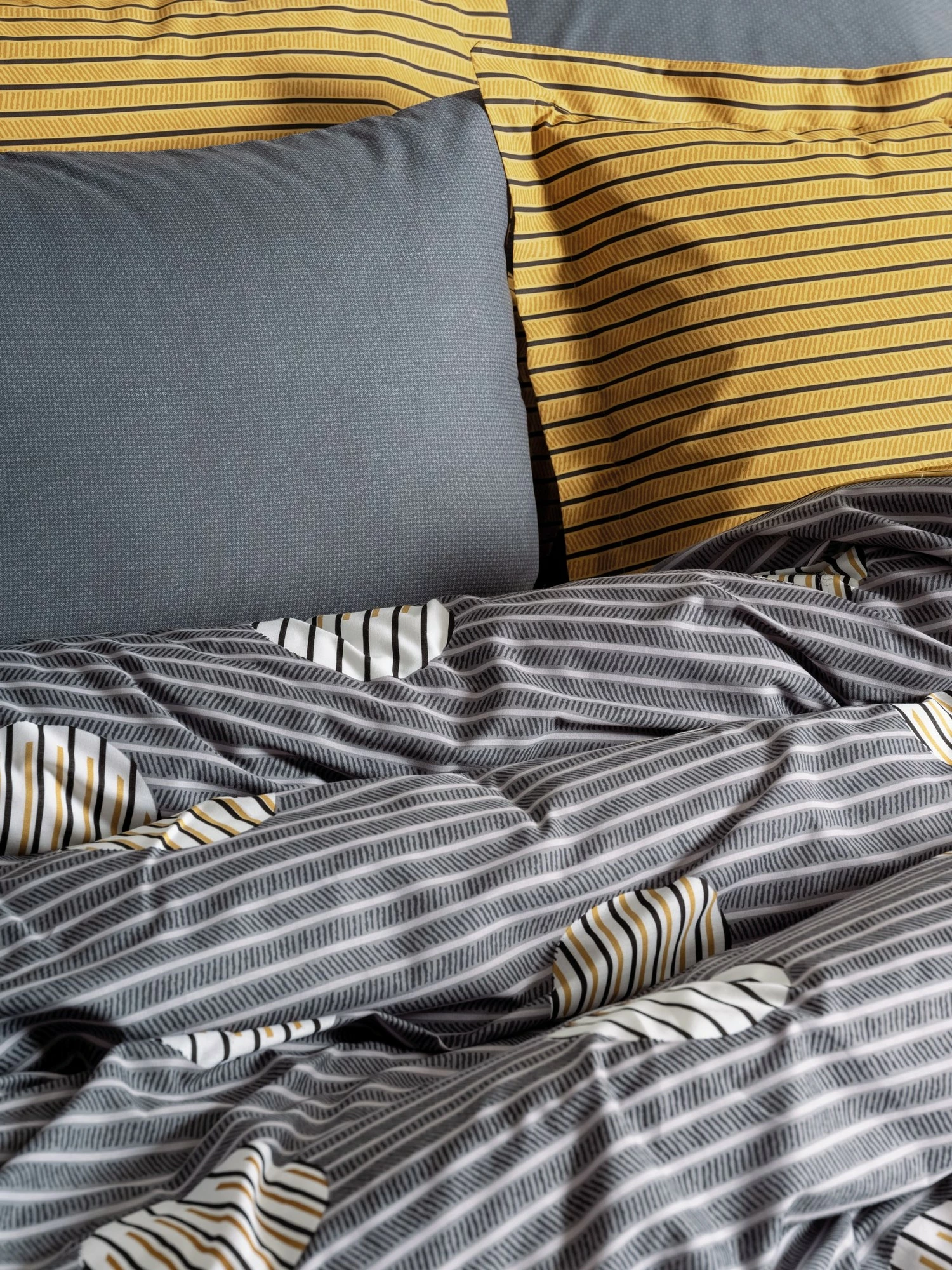 Set mbulesë për jorgan dopio Ranforce, L'essentiel, Strew - gri