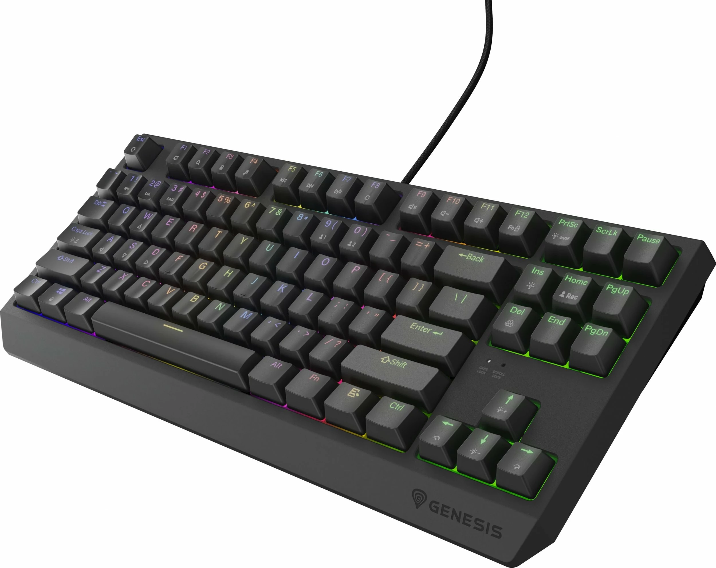 Tastierë mekanike gaming GENESIS Thor 230 TKL NKG-2079, Outemu Brown, RGB, USB, US layout, 80% TKL, e zezë
