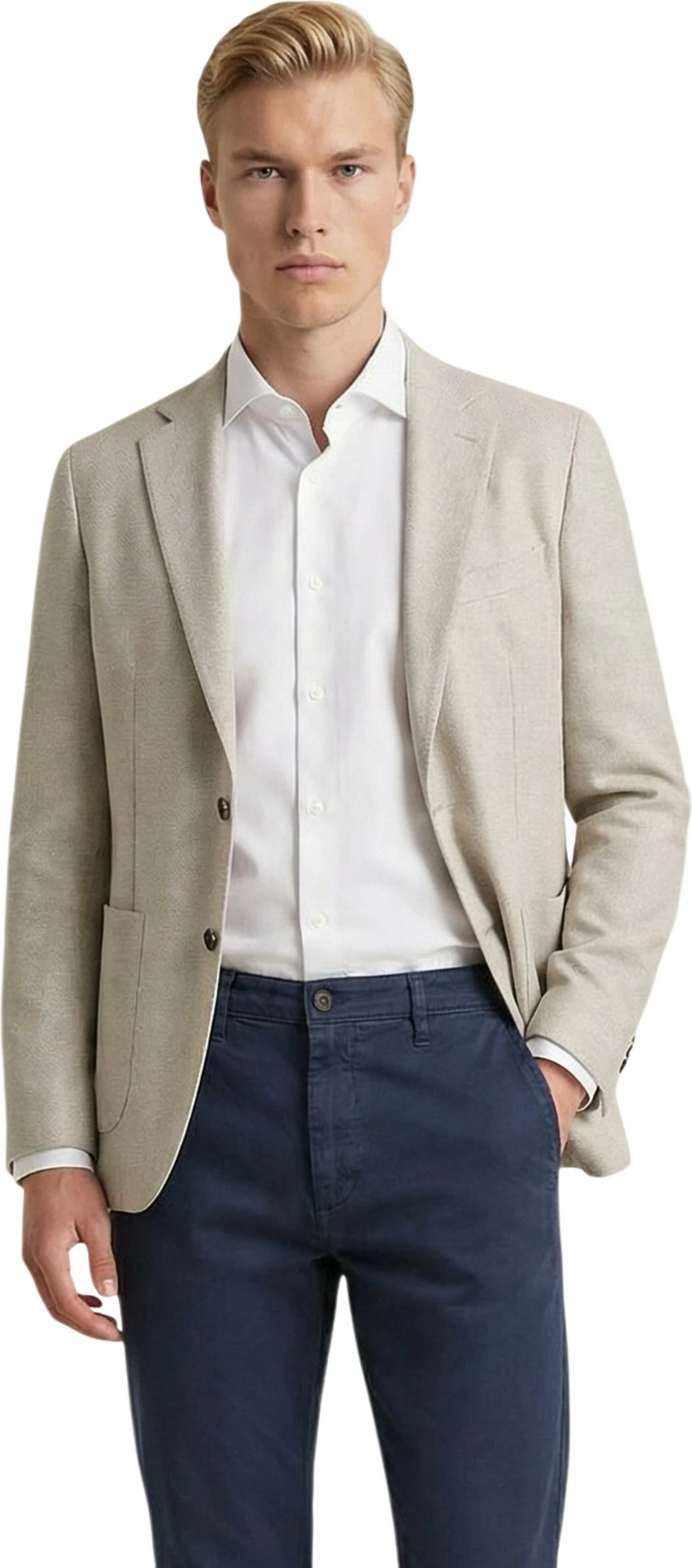 Blazer për meshkuj YOS APAMILCARE262GG-15, bezhë e çelët