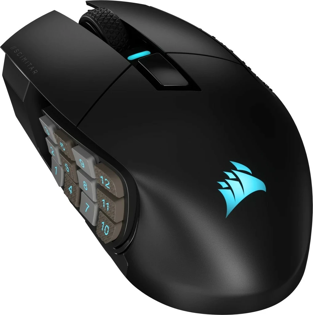 Maus gaming Corsair SCIMITAR ELITE WL-BLK-RGB, 26000 DPI, 16 butona, RGB, i zi