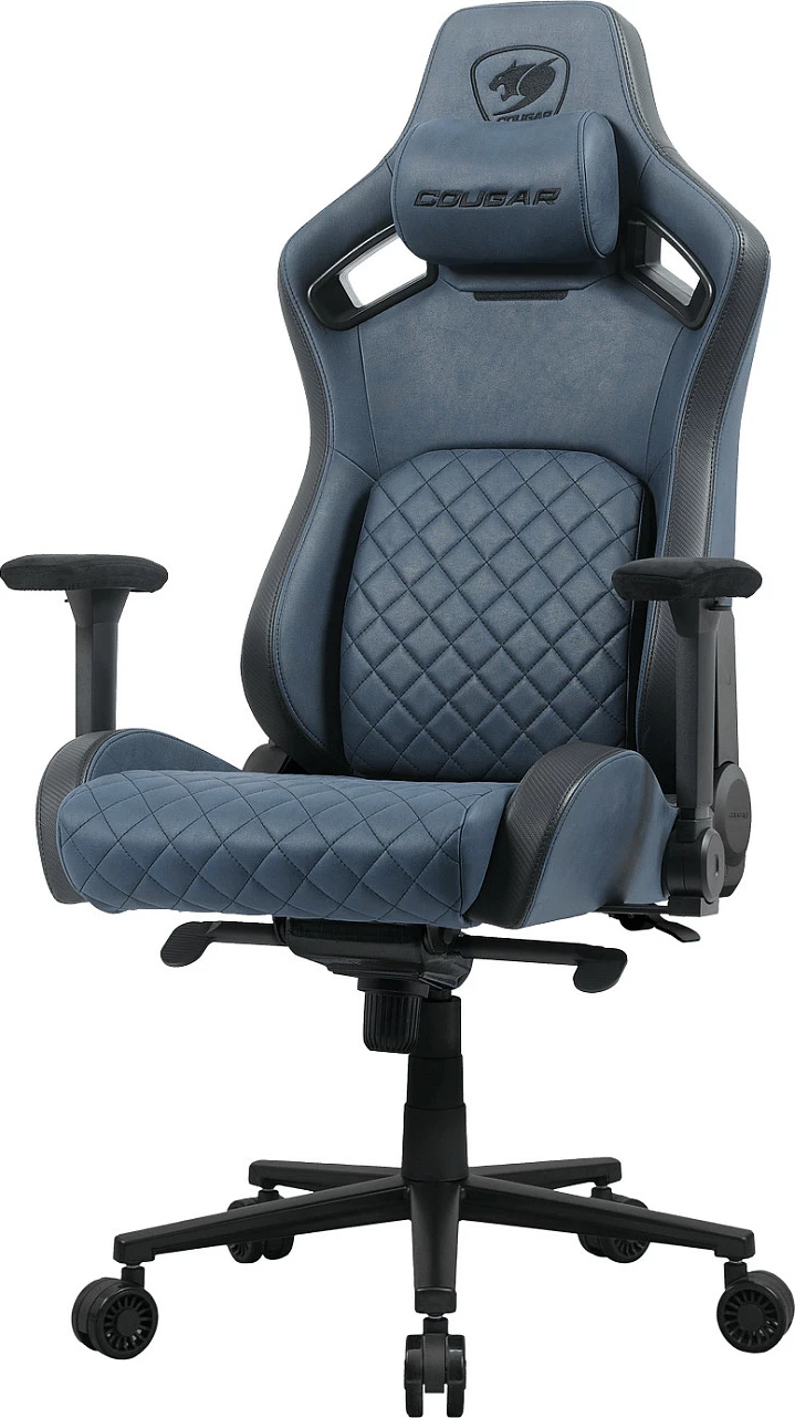 Karrige gaming Cougar Defensor S, 150 kg, 4D mbështetëse krahu, pëlhurë, Navy Blue/Black