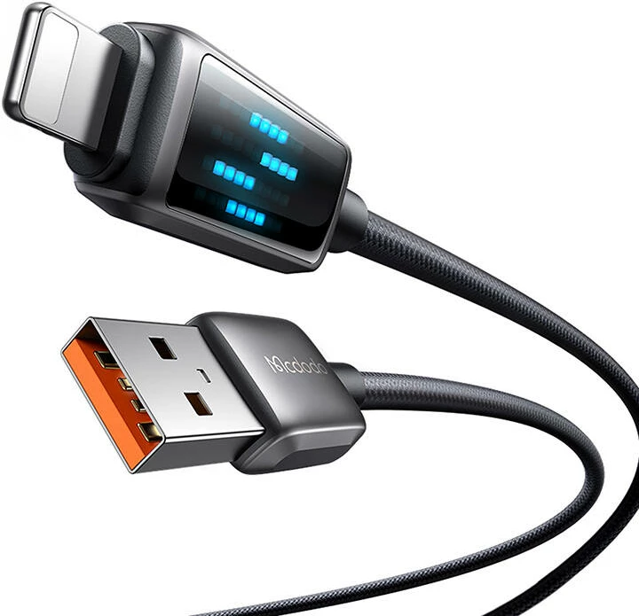 Kabllo Mcdodo CA-5250 USB-A në Lightning, 1.2m, me ekran LED, e zezë