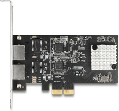 Kartelë rrjeti PCIe DeLOCK RTL8126, 2x RJ45, 5 Gigabit, e brendshme, e zezë