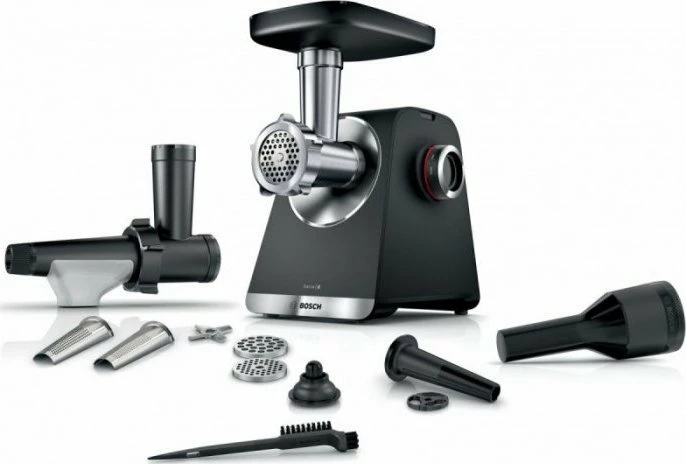 Mulli mishi Bosch MFWS650B 500 W, 3.5 kg/min, 2 shpejtësi, Reverse, 3 sita 3/4.5/8 mm, i zi